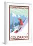 Copper Mountain, Colorado - Downhill Snowboarder-Lantern Press-Framed Art Print