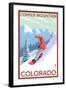 Copper Mountain, Colorado - Downhill Snowboarder-Lantern Press-Framed Art Print