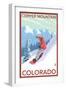 Copper Mountain, Colorado - Downhill Snowboarder-Lantern Press-Framed Art Print