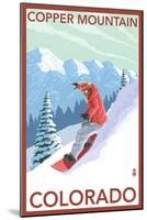 Copper Mountain, Colorado - Downhill Snowboarder-Lantern Press-Mounted Art Print