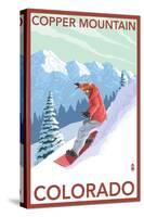 Copper Mountain, Colorado - Downhill Snowboarder-Lantern Press-Stretched Canvas