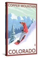 Copper Mountain, Colorado - Downhill Snowboarder-Lantern Press-Stretched Canvas