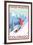 Copper Mountain, Colorado - Downhill Snowboarder-Lantern Press-Framed Art Print