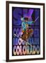 Copper Mountain, Colorado - Milky Way Skier-Lantern Press-Framed Art Print