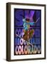 Copper Mountain, Colorado - Milky Way Skier-Lantern Press-Framed Art Print