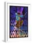 Copper Mountain, Colorado - Milky Way Skier-Lantern Press-Framed Art Print