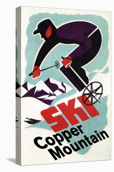 Copper Mountain, Colorado - Retro Skier-Lantern Press-Stretched Canvas