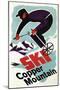 Copper Mountain, Colorado - Retro Skier-Lantern Press-Mounted Art Print