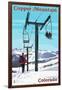 Copper Mountain, Colorado - Ski Lift Day Scene-Lantern Press-Framed Art Print