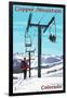 Copper Mountain, Colorado - Ski Lift Day Scene-Lantern Press-Framed Art Print