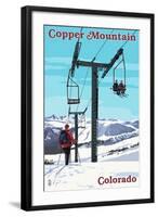 Copper Mountain, Colorado - Ski Lift Day Scene-Lantern Press-Framed Art Print