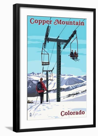 Copper Mountain, Colorado - Ski Lift Day Scene-Lantern Press-Framed Art Print