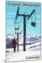Copper Mountain, Colorado - Ski Lift Day Scene-Lantern Press-Mounted Art Print