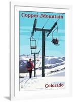 Copper Mountain, Colorado - Ski Lift Day Scene-Lantern Press-Framed Art Print