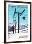 Copper Mountain, Colorado - Ski Lift Day Scene-Lantern Press-Framed Art Print
