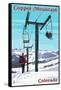 Copper Mountain, Colorado - Ski Lift Day Scene-Lantern Press-Framed Stretched Canvas