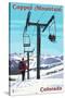 Copper Mountain, Colorado - Ski Lift Day Scene-Lantern Press-Stretched Canvas