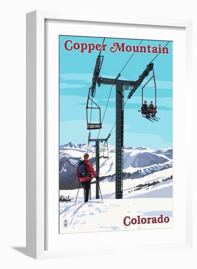 Copper Mountain, Colorado - Ski Lift Day Scene-Lantern Press-Framed Art Print