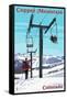 Copper Mountain, Colorado - Ski Lift Day Scene-Lantern Press-Framed Stretched Canvas