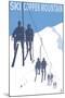 Copper Mountain, Colorado - Ski Lift-Lantern Press-Mounted Art Print