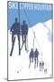 Copper Mountain, Colorado - Ski Lift-Lantern Press-Mounted Art Print