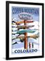 Copper Mountain, Colorado - Ski Signpost-Lantern Press-Framed Art Print