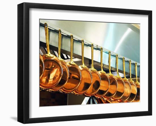 Copper Pans in a Large Kitchen-null-Framed Photographic Print