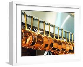 Copper Pans in a Large Kitchen-null-Framed Photographic Print