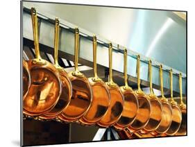 Copper Pans in a Large Kitchen-null-Mounted Photographic Print