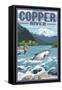 Copper River, Alaska - Fisherman-Lantern Press-Framed Stretched Canvas