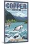Copper River, Alaska - Fisherman-Lantern Press-Mounted Art Print