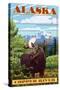 Copper River, Alaska - Moose Scene-Lantern Press-Stretched Canvas