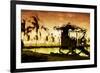 Copper Sunset Sun - In the Style of Oil Painting-Philippe Hugonnard-Framed Giclee Print