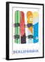 Coppervale, California, Snowboards in the Snow-Lantern Press-Framed Art Print