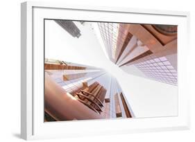 Coppery Facades of Office Towers, Modern Architecture, Sheikh Zayed Road, Al Satwa, Dubai-Axel Schmies-Framed Photographic Print