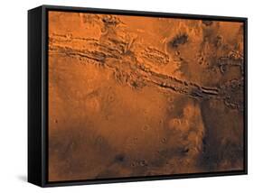 Coprates Region of Mars-Stocktrek Images-Framed Stretched Canvas