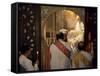 Coptic Christian Christmas Service, Church of St. Barbara, Old Cairo, Egypt, North Africa, Africa-Upperhall Ltd-Framed Stretched Canvas