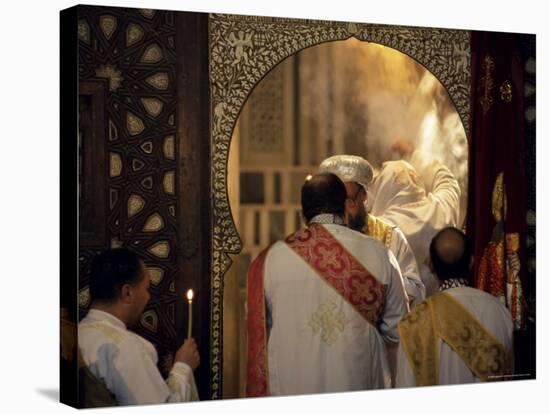 Coptic Christian Christmas Service, Church of St. Barbara, Old Cairo, Egypt, North Africa, Africa-Upperhall Ltd-Stretched Canvas