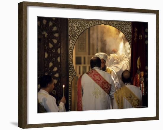 Coptic Christian Christmas Service, Church of St. Barbara, Old Cairo, Egypt, North Africa, Africa-Upperhall Ltd-Framed Photographic Print