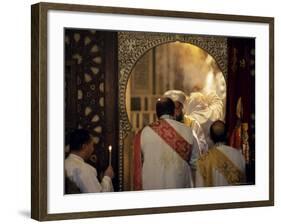 Coptic Christian Christmas Service, Church of St. Barbara, Old Cairo, Egypt, North Africa, Africa-Upperhall Ltd-Framed Photographic Print