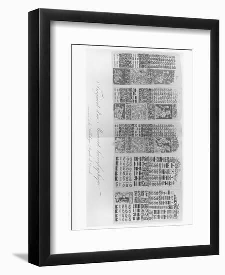 Copy of a Fragment of a Mayan Manuscript Depicting Astronomical Tables with the Eclipses-null-Framed Giclee Print