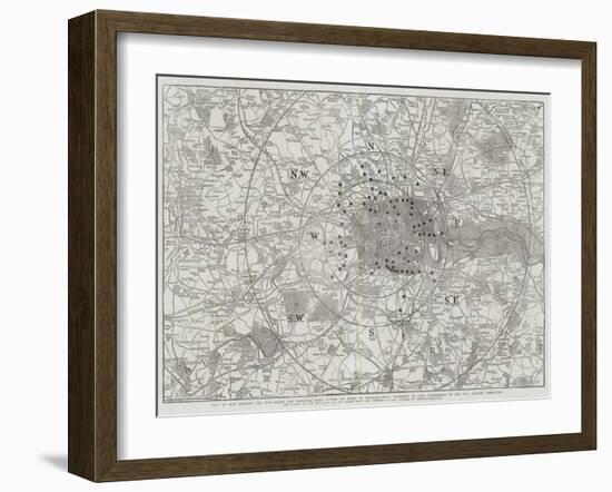 Copy of Map Showing the Toll-Gates and Principal Bars Within Six Miles of Charing-Cross-John Dower-Framed Giclee Print