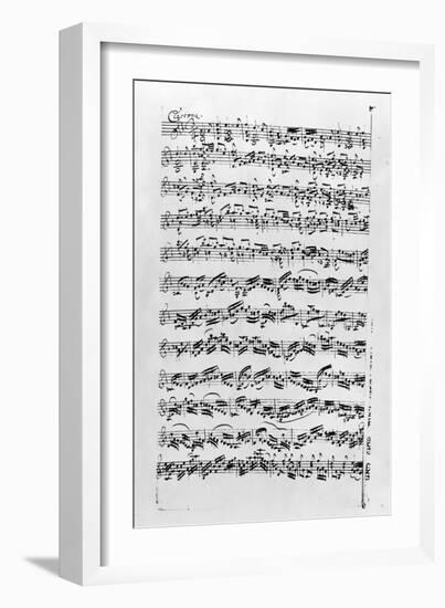 Copy of 'Partita in D Minor for Violin' by Johann Sebastian Bach-Anna Magdalena Bach-Framed Giclee Print