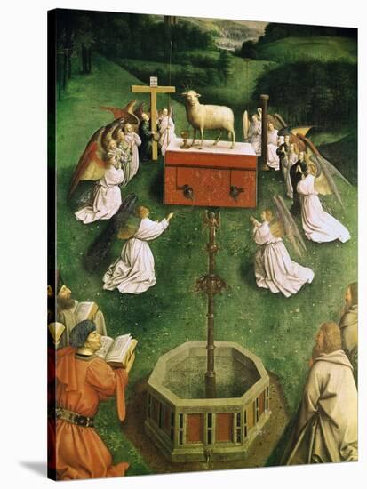 Copy of the Adoration of the Mystic Lamb, from the Ghent Altarpiece, Lower Half of Central Panel-Hubert & Jan Van Eyck-Stretched Canvas