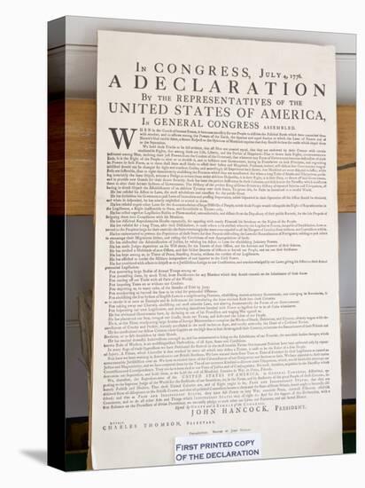 Copy of the Declaration of Independence in Free Quarker Meeting House-Richard Cummins-Stretched Canvas