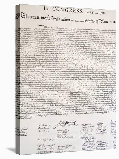 Copy of the Declaration of Independence in Free Quarker Meeting House-Richard Cummins-Stretched Canvas