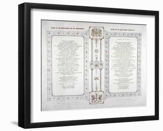 Copy of the Inscription on the Foundation Stone of the New Royal Exchange, London, 1842-null-Framed Giclee Print
