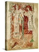 Copyist Presents His Book to St. Michael, from Recognitiones by Saint Clement-null-Stretched Canvas