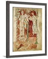 Copyist Presents His Book to St. Michael, from Recognitiones by Saint Clement-null-Framed Giclee Print