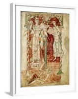 Copyist Presents His Book to St. Michael, from Recognitiones by Saint Clement-null-Framed Giclee Print